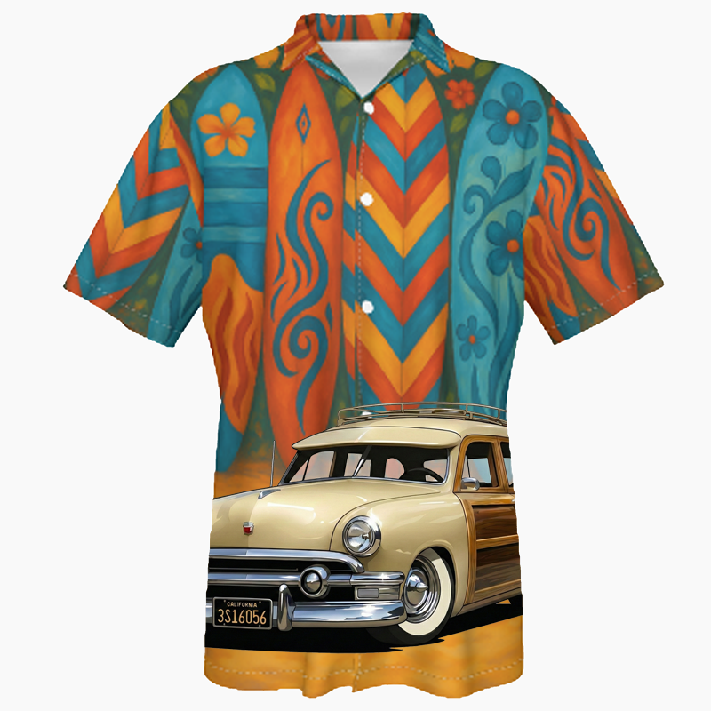 3S16056 (CA) Hawaiian Shirt - Surfboard