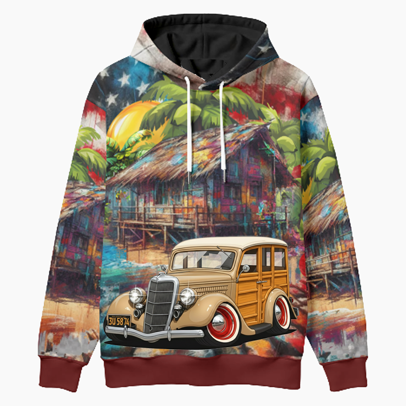 3U5874 (CA) Woodie Hoodie - Patriotic