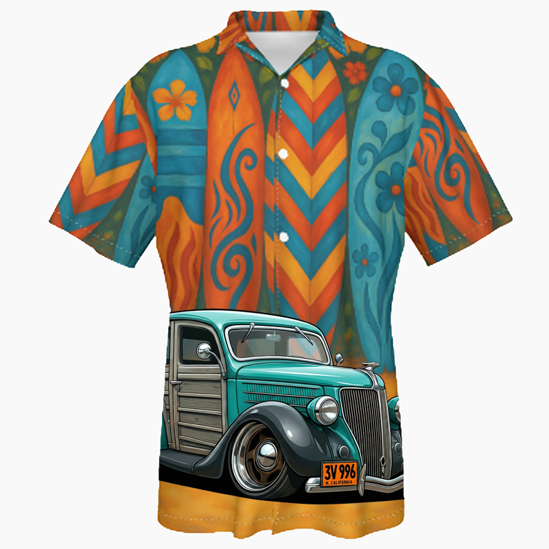 3V996 (CA) Hawaiian Shirt - Surfboard