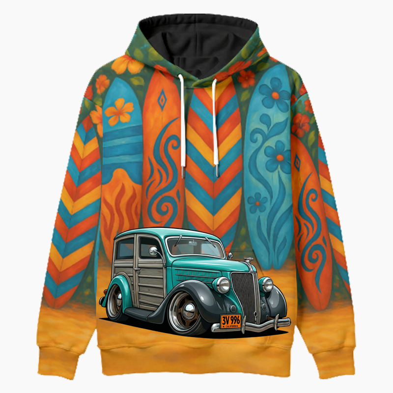3V996 (CA) Woodie Hoodie - Surfboard