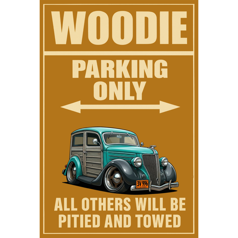 3V996 (CA) Sign - Woodie Parking Only