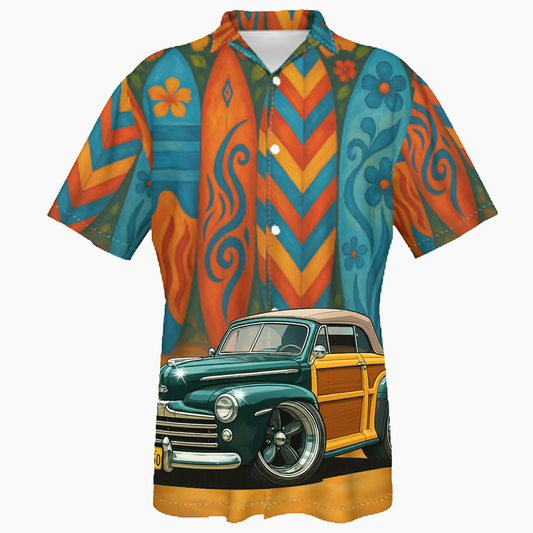 3Y1050 (CA) Hawaiian Shirt - Surfboard