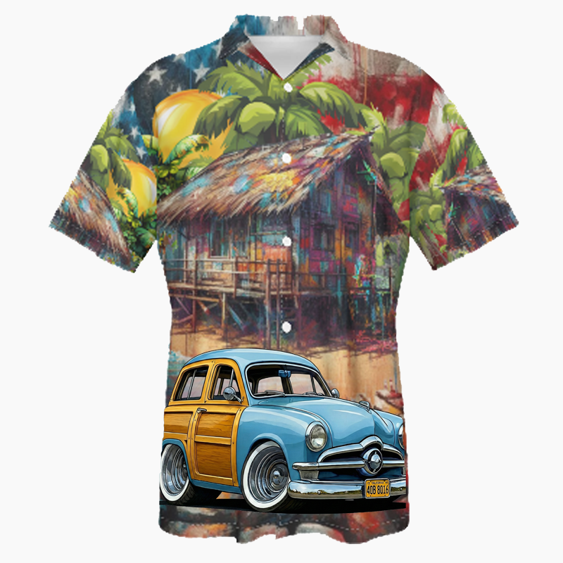40B8016 (CA) Hawaiian Shirt - Patriotic