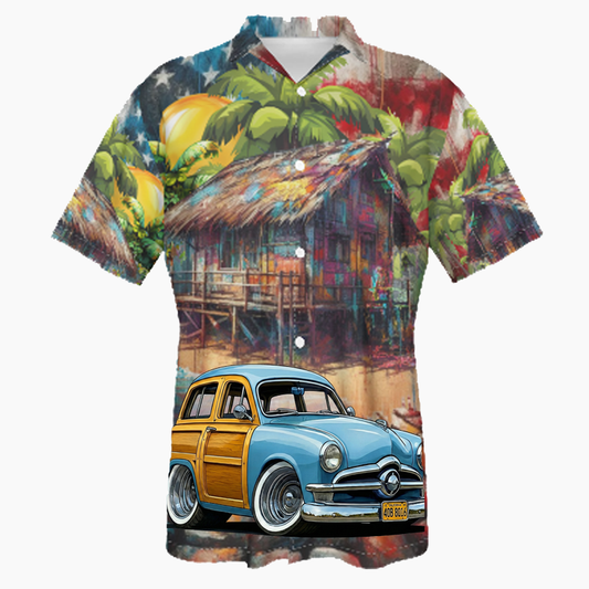 40B8016 (CA) Hawaiian Shirt - Patriotic