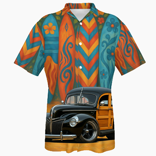 40WOODI (CA) Hawaiian Shirt - Surfboard