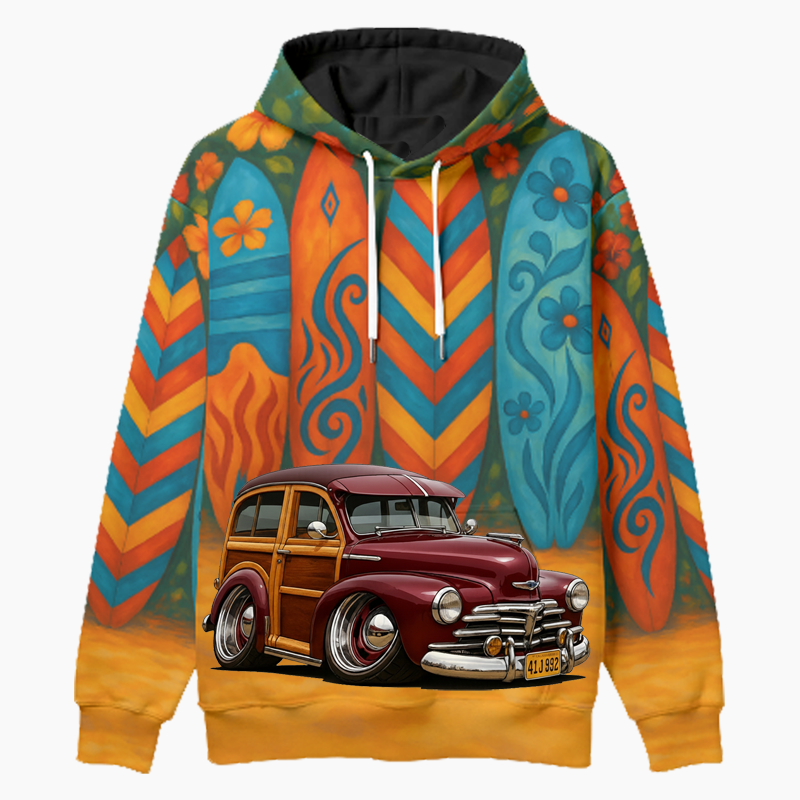 41J992 (CA) Woodie Hoodie - Surfboard