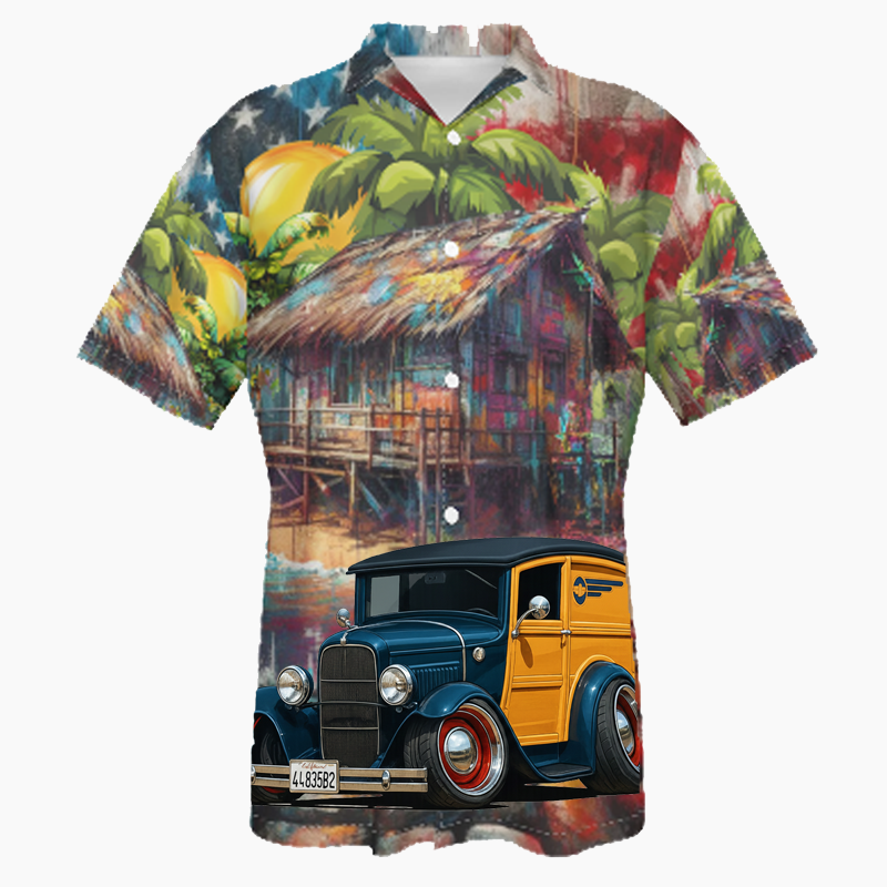 44835B2 (CA) Hawaiian Shirt - Patriotic