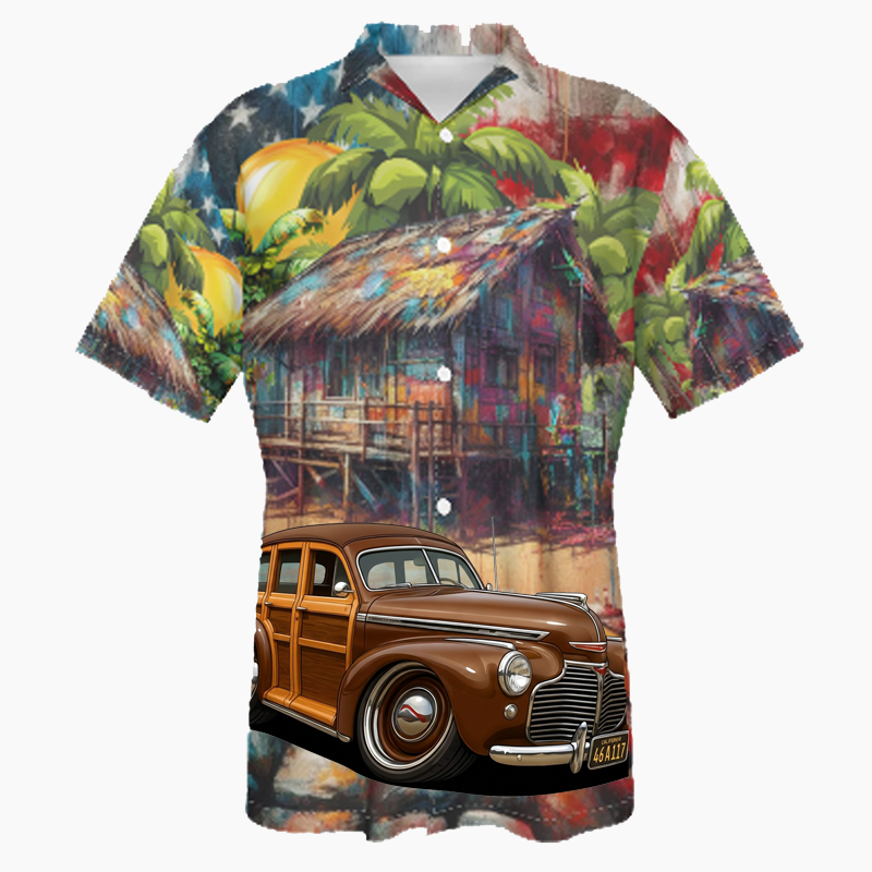 46A117 (CA) Hawaiian Shirt - Patriotic