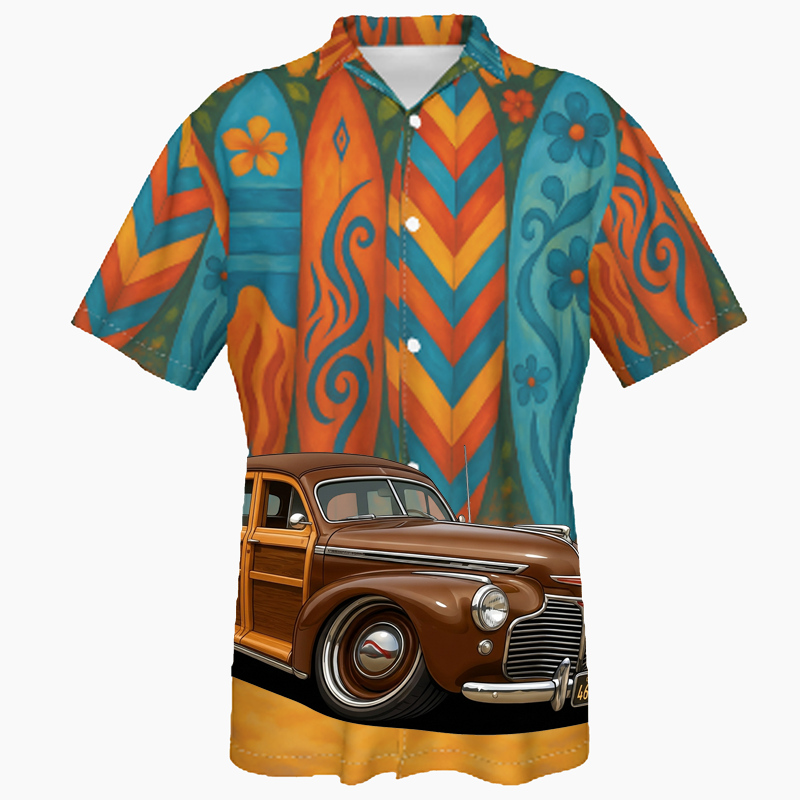 46A117 (CA) Hawaiian Shirt - Surfboard