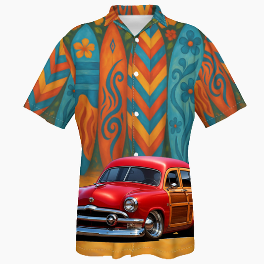 48G714 (CA) Hawaiian Shirt - Surfboard