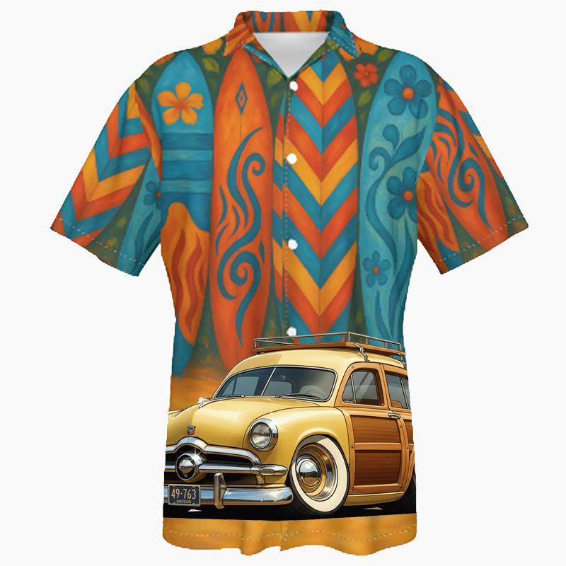 49763 (OR) Hawaiian Shirt - Surfboard