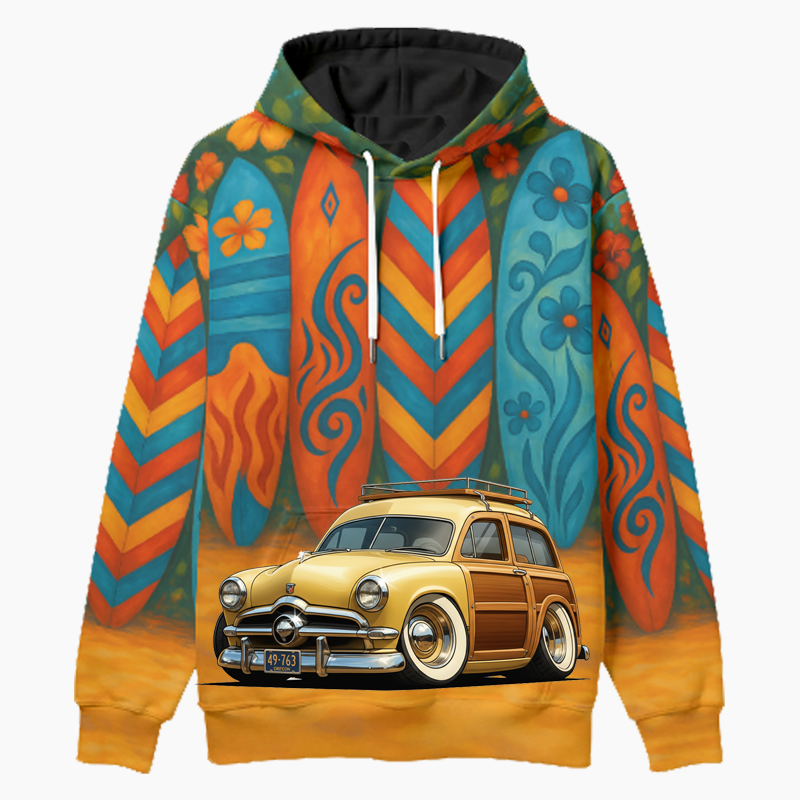 49763 (OR) Woodie Hoodie - Surfboard