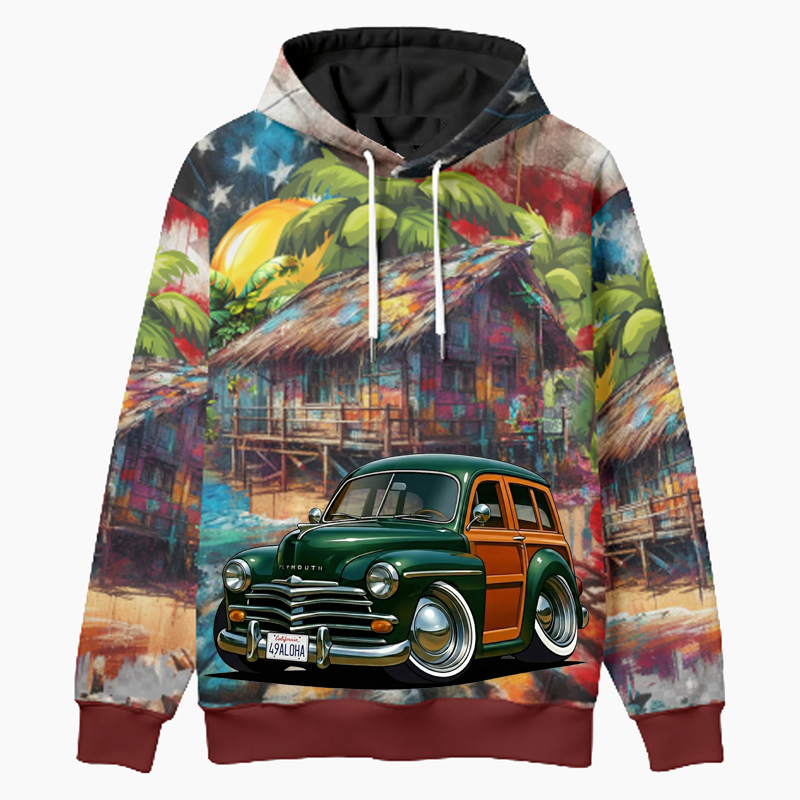 49ALOHA (CA) Woodie Hoodie - Patriotic