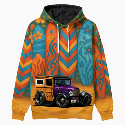 4BLV672 (CA) Woodie Hoodie - Surfboard