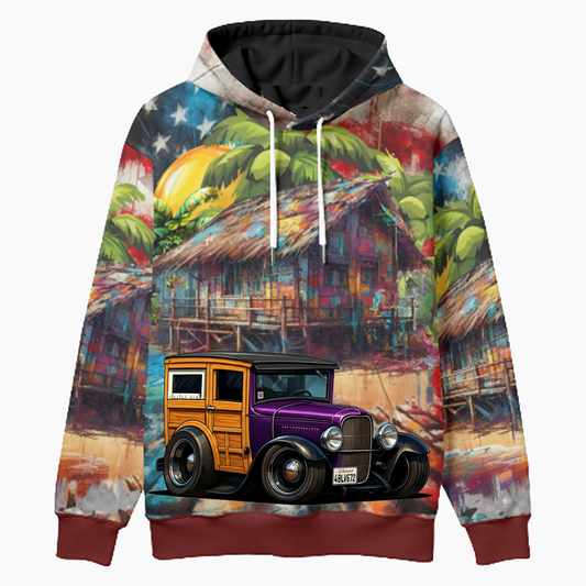 4BLV672 (CA) Woodie Hoodie - Patriotic