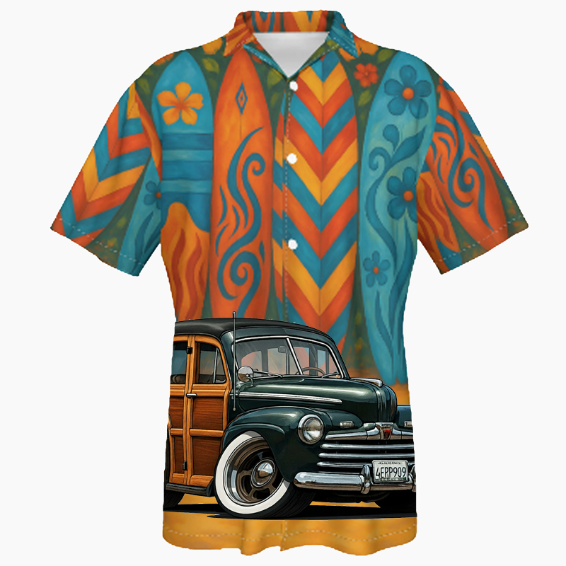 4ERP909 (CA) Hawaiian Shirt - Surfboard