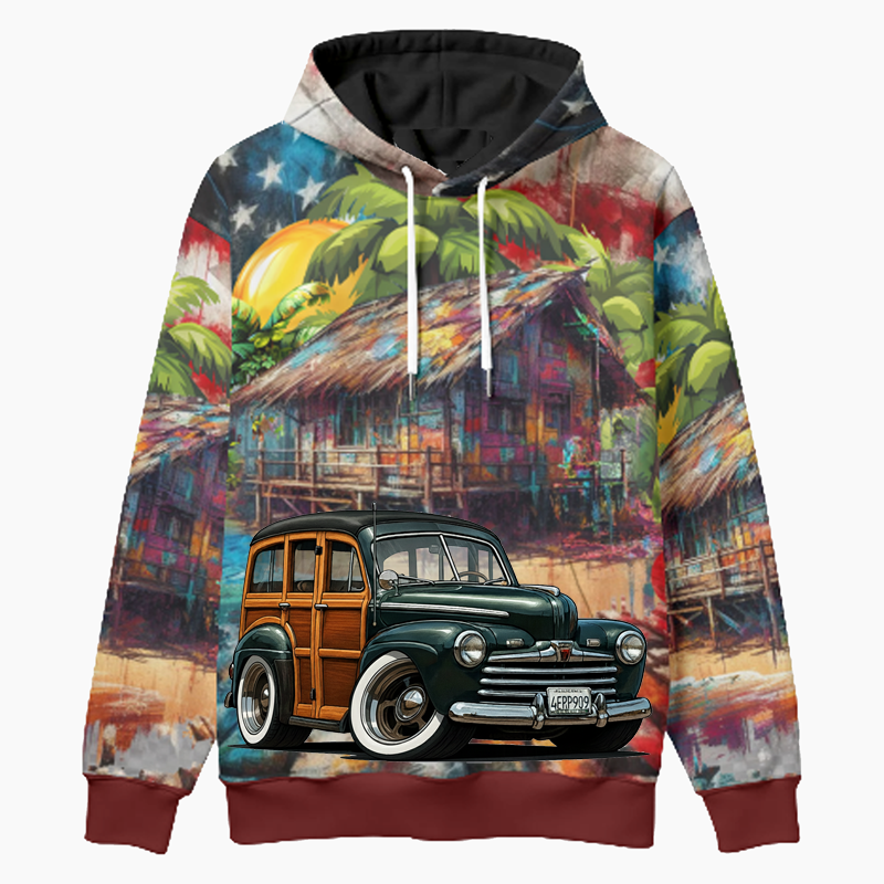 4ERP909 (CA) Woodie Hoodie - Patriotic