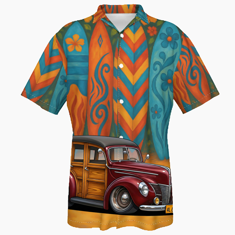 4L618 (CA) Hawaiian Shirt - Surfboard
