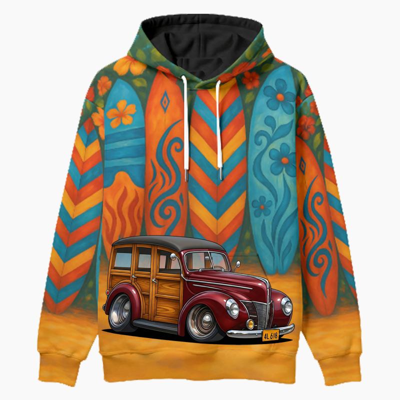 4L618 (CA) Woodie Hoodie - Surfboard