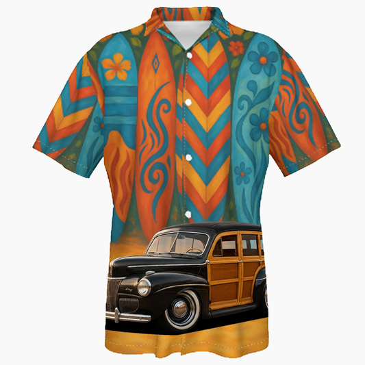 4PUN873 (CA) Hawaiian Shirt - Surfboard