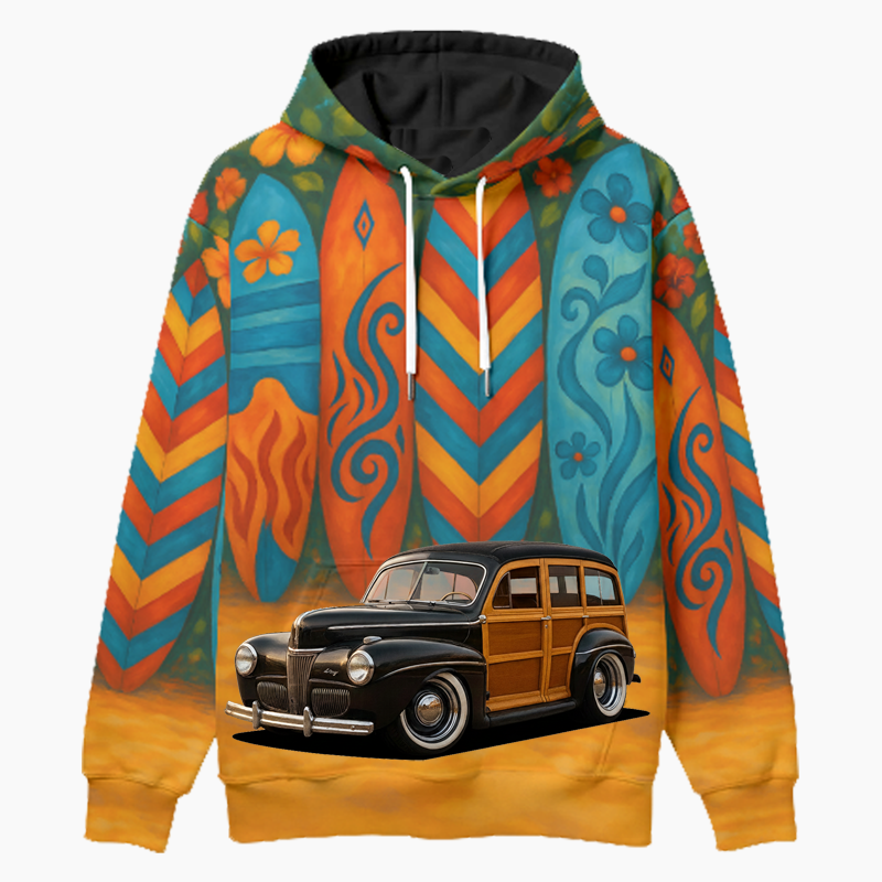 4PUN873 (CA) Woodie Hoodie - Surfboard