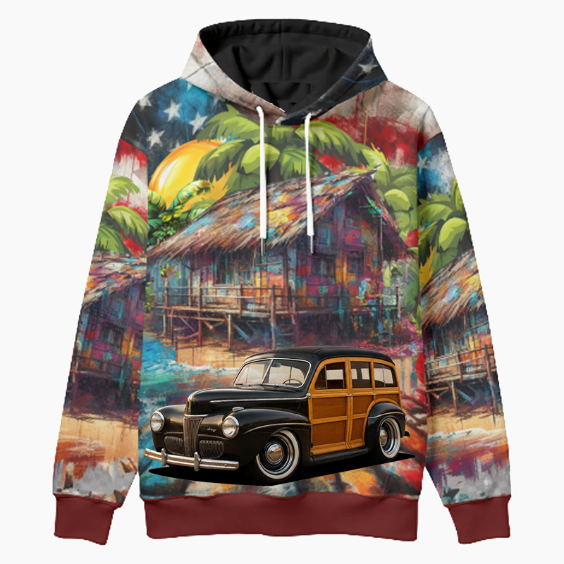 4PUN873 (CA) Woodie Hoodie - Patriotic