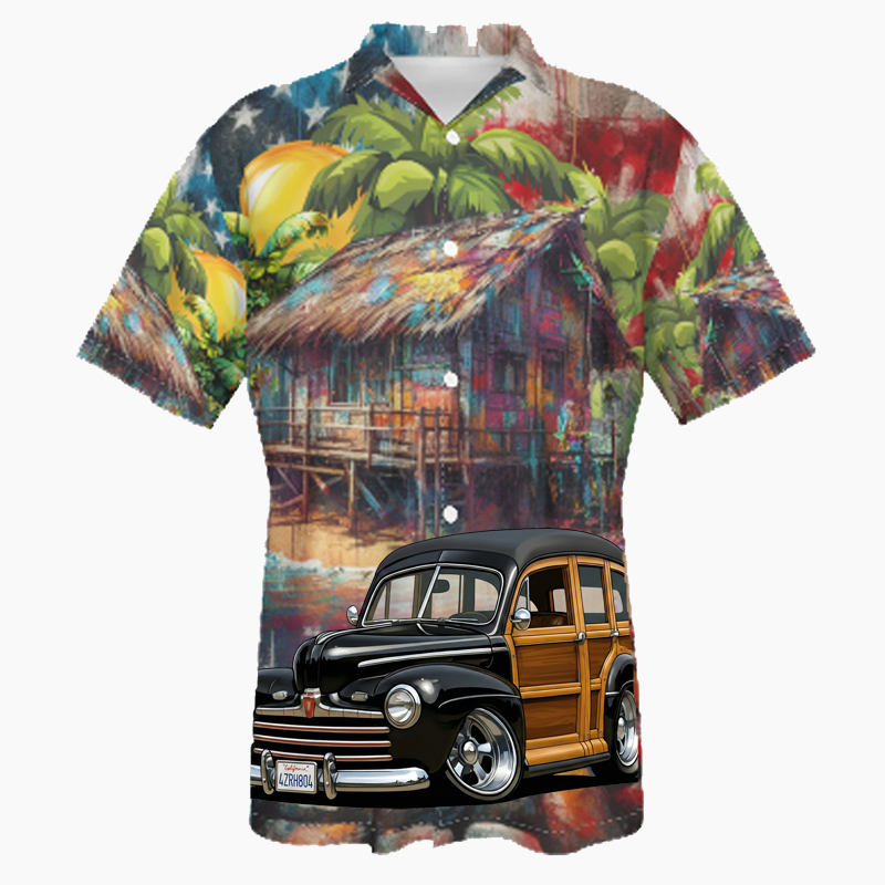4ZRH804 (CA) Hawaiian Shirt - Patriotic