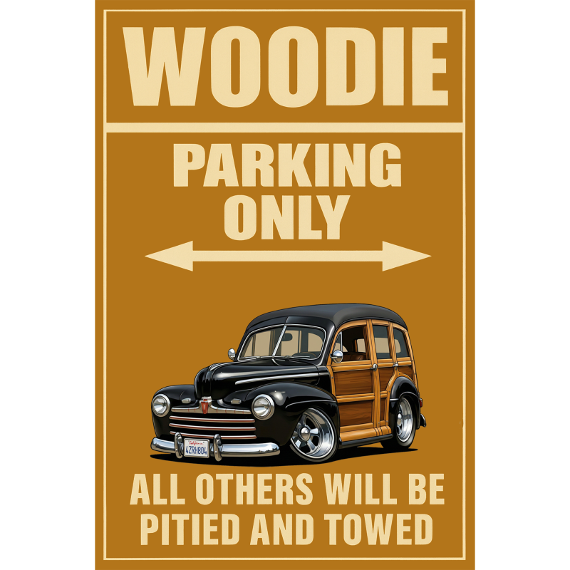 4ZRH804 (CA) Sign - Woodie Parking Only