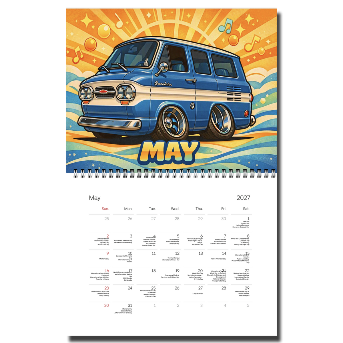 2027 Groovy 60's Calendar