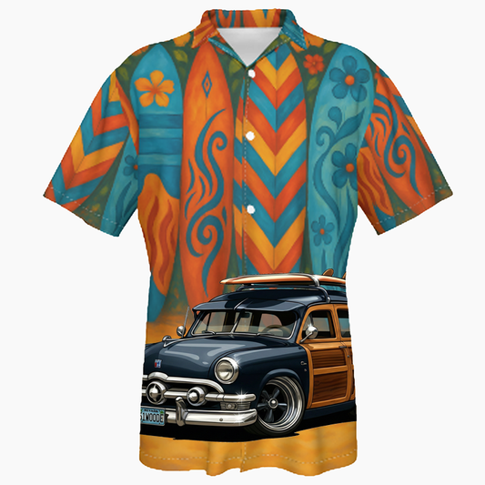 51WOODE (NV) Hawaiian Shirt - Surfboard