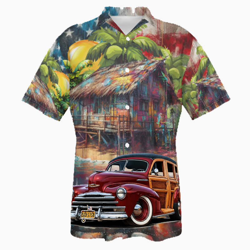 56B5754 (CA) Hawaiian Shirt - Patriotic