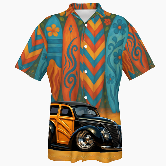 5BIY336 (CA) Hawaiian Shirt - Surfboard