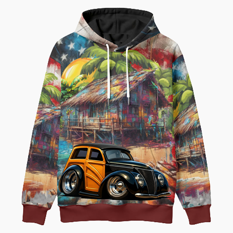 5BIY336 (CA) Woodie Hoodie - Patriotic