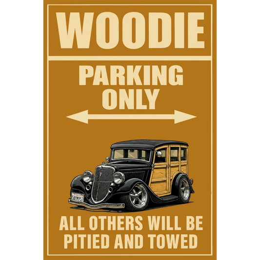 5BYM957 (CA) Sign - Woodie Parking Only