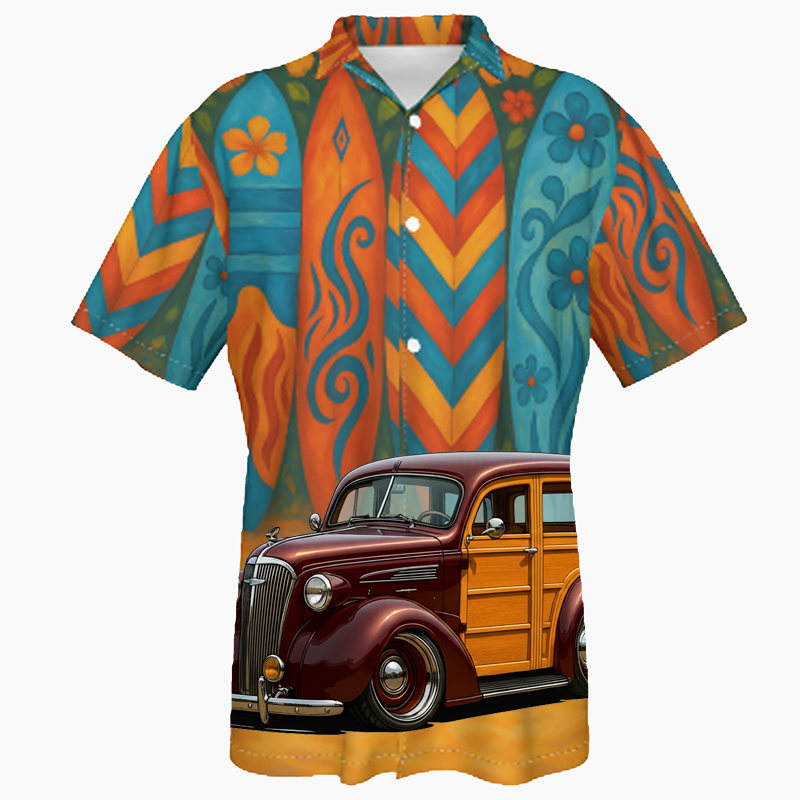 5CZX655 (CA) Hawaiian Shirt - Surfboard