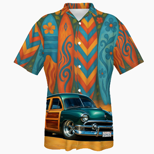 5GFM335 (CA) Hawaiian Shirt - Surfboard