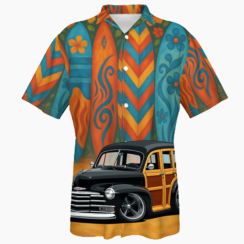 5UKR164 (CA) Hawaiian Shirt - Surfboard