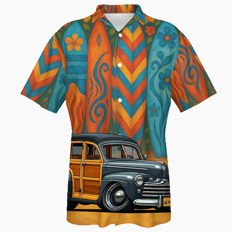 60M336 (CA) Hawaiian Shirt - Surfboard