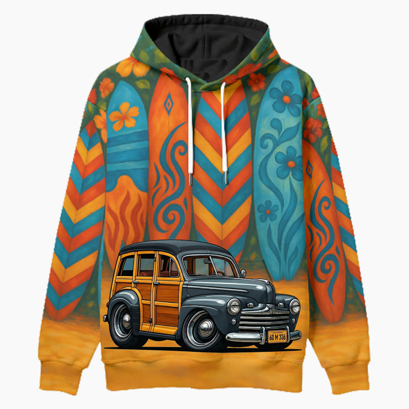 60M336 (CA) Woodie Hoodie - Surfboard
