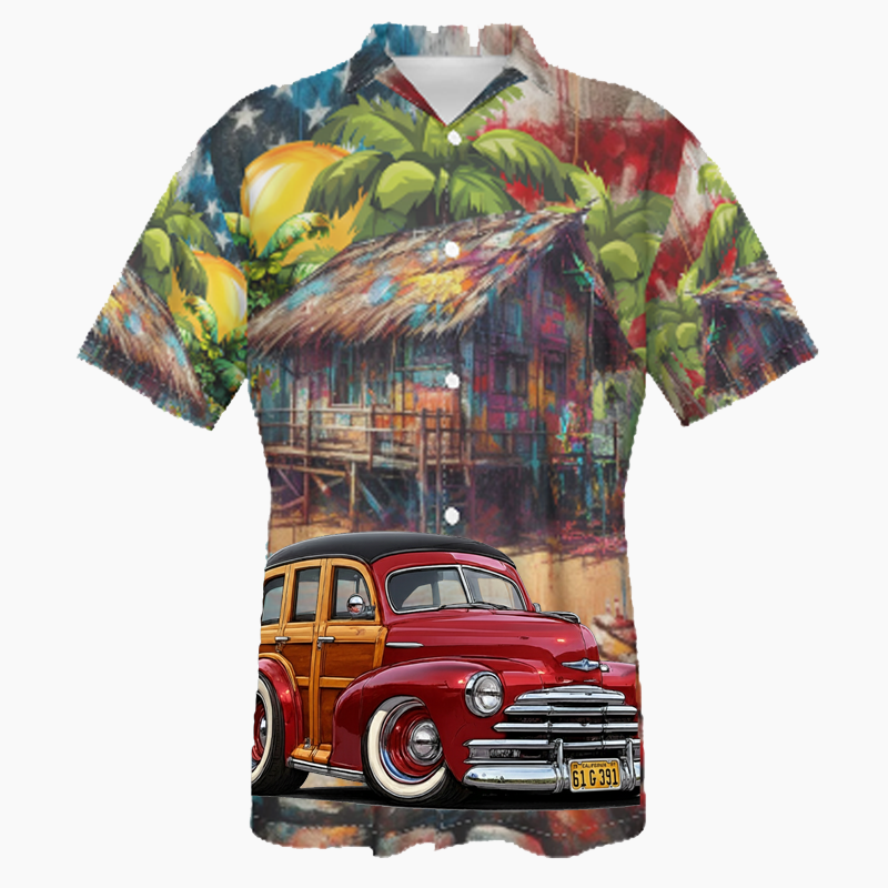 61G391 (CA) Hawaiian Shirt - Patriotic