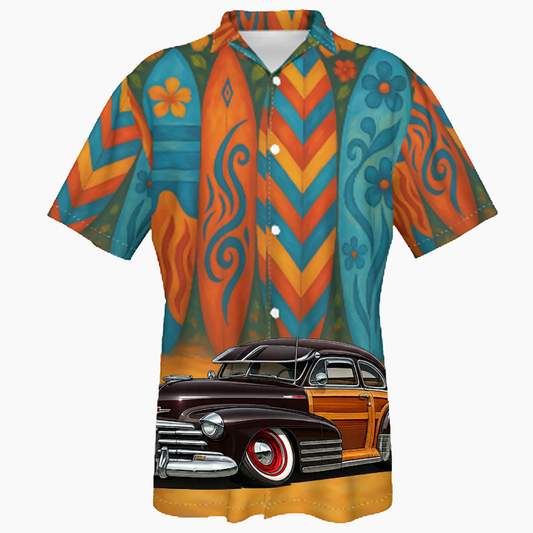 61L519 (CA) Hawaiian Shirt - Surfboard
