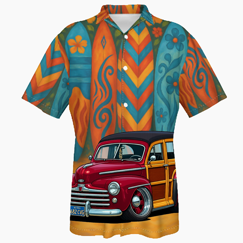 682CVG (CA) Hawaiian Shirt - Surfboard