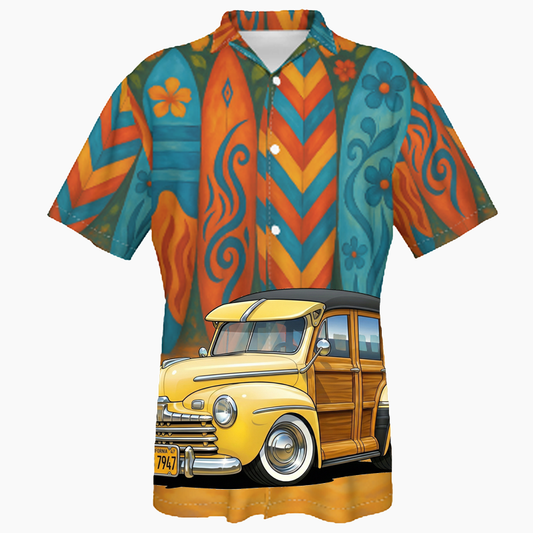 69B7947 (CA) Hawaiian Shirt - Surfboard