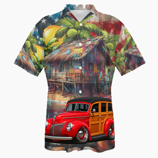 6CCT016 (CA) Hawaiian Shirt - Patriotic