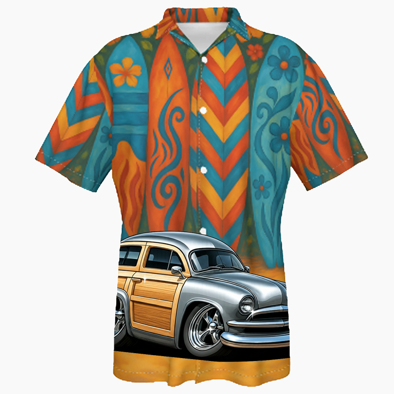 6CMT115 (CA) Hawaiian Shirt - Surfboard
