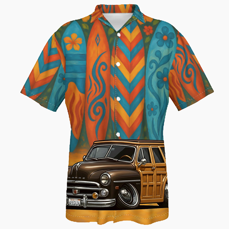 6FEC454 (CA) Hawaiian Shirt - Surfboard