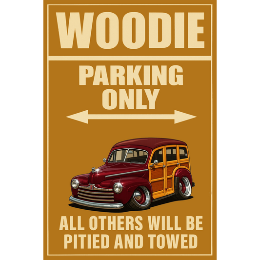 6H6351 (CA) Sign - Woodie Parking Only