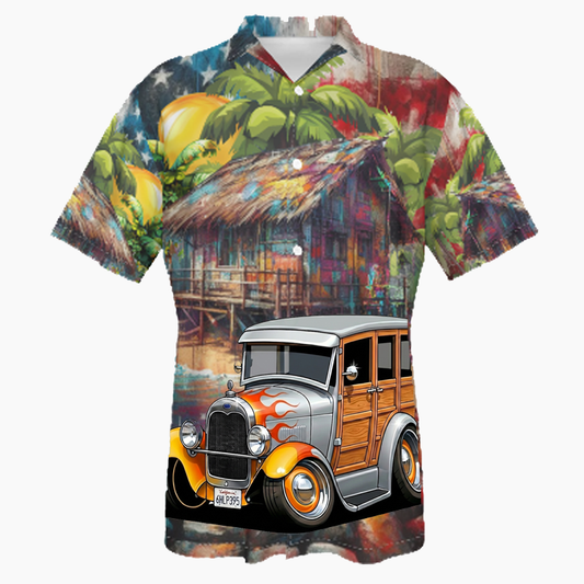 6HLP395 (CA) Hawaiian Shirt - Patriotic