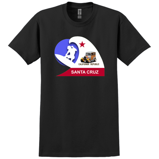 6HLP395 (CA) T-Shirt WoW Santa Cruz California Surfer
