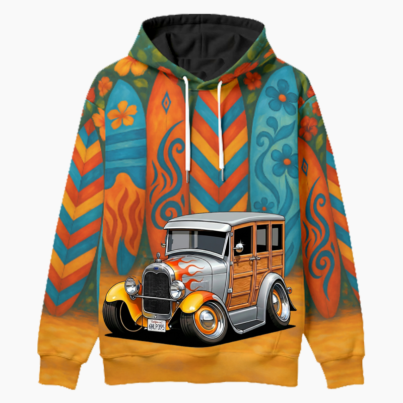 6HLP395 (CA) Woodie Hoodie - Surfboard